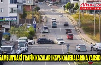 Samsun'daki trafik kazaları KGYS kameralarına yansıdı