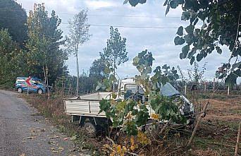 Samsun'da bahçe çitine çarpan kamyonetin sürücüsü yaralandı