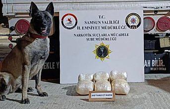 Samsun'da nakliye aracına saklanan uyuşturucuyu “Şila“nın hassas burnu buldu