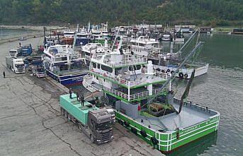 Sinop açıklarında avlanan balıkçılar limana tonlarca hamsiyle döndü