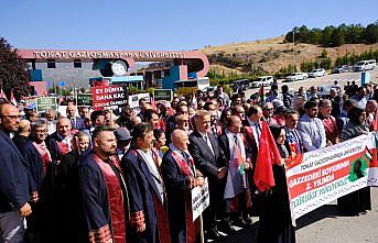 Tokat'ta üniversite öğrencileri “Özgürlüğe Yürüyoruz“ sloganıyla Gazze'ye destek verdi