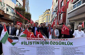Trabzon'da “Gazze İçin Ayaktayız“ sloganıyla yürüyüş düzenlendi