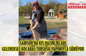 Samsun'da kış hazırlıkları geleneksel kocabaş turşusu yapımıyla sürüyor