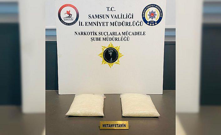 Samsun'da otobüsün tuvaletine gizlenmiş uyuşturucu ele geçirildi