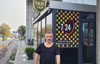 Samsun'da taksinin önündeki kamyonete çarpmaktan son anda kurtulması kamerada