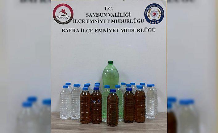 Bafra'da 23 şişe sahte alkol ele geçirildi