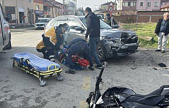 Bolu'da ciple çarpışan motosikletin sürücüsü yaralandı