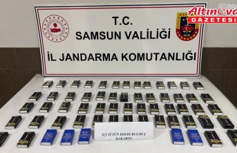 Çarşamba'da 1220 adet doldurulmuş makaron ele geçirildi