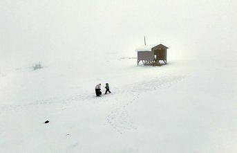 Düzce'nin 1830 rakımlı Kardüz Yaylası'na kar yağdı