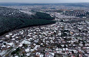İstanbul'un Aydos Ormanı'ndaki kar havadan görüntülendi