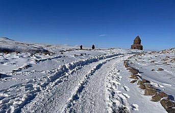 Kars'taki Ani Ören Yeri, beyaza büründü