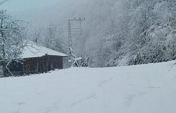 Salıpazarı ilçesi beyaz örtüyle kaplandı