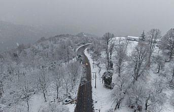 Samanlı Dağları'ndaki kış manzaraları havadan görüntülendi