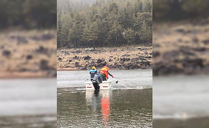 Seben Gölü’nde yapılan denetimde 500 metre uzunluğunda ağ ele geçirldi