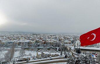 Taşköprü beyaz örtüyle kaplandı