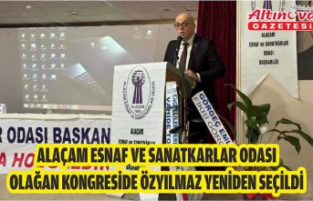 Alaçam Esnaf ve Sanatkarlar Odası olağan kongreside Özyılmaz yeniden seçildi