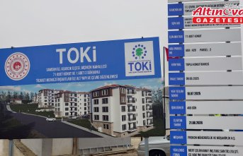 Asarcık'ta yapılan TOKİ konutlarında çalışmalar sürüyor