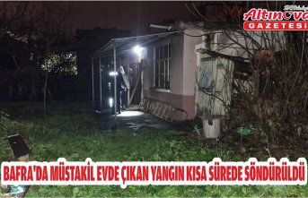 Bafra'da müstakil evde çıkan yangın kısa sürede söndürüldü