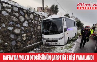 Bafra'da yolcu otobüsünün çarptığı 3 kişi yaralandı