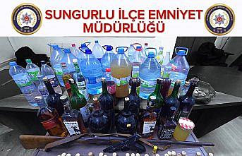 Çorum'da sahte içki ürettikleri iddiasıyla 3 kişi yakalandı