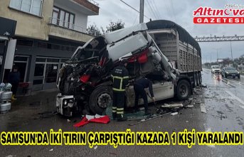 Samsun'da iki tırın çarpıştığı kazada 1 kişi yaralandı