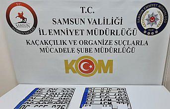 Samsun'da 15 sahte plaka ele geçirildi