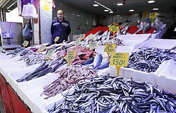 Samsun'da olumsuz hava koşullarının düzelmesiyle balık tezgahları yeniden şenlendi