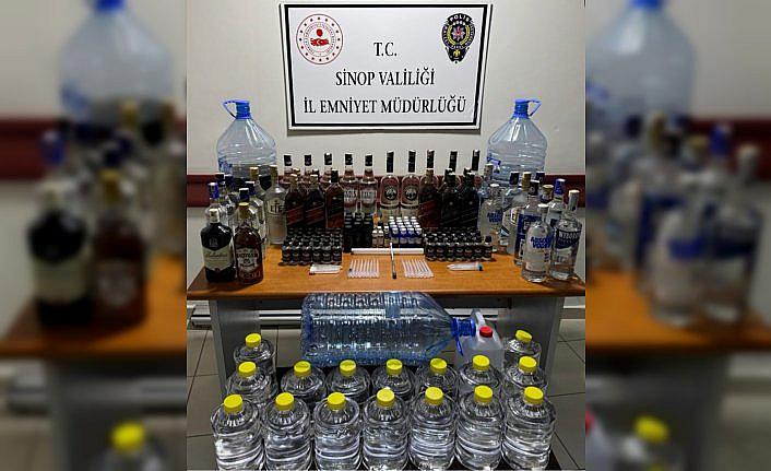 Sinop'ta sahte içki operasyonunda 1 şüpheli yakalandı