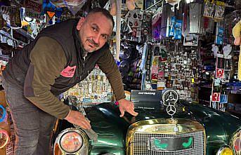 Bartın'da sanayi esnafının çalışma masası 1967 model Mercedes