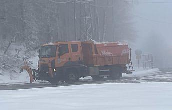 Bolu Dağı'nda kar ve sis etkili oldu