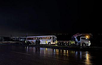 Samsun'da yolcu otobüsü devrildi, 7 kişi yaralandı