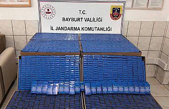 Bayburt'ta 2 bin paket doldurulmuş makaron ele geçirildi