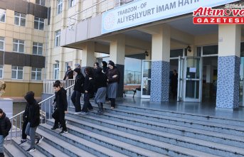 Of'ta deprem tahliye tatbikatı yapıldı