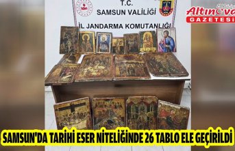 Samsun'da tarihi eser niteliğinde 26 tablo ele geçirildi