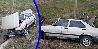 OTOMOBİL ŞARAMPOLE YUVARLANDI: 4 YARALI