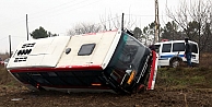 Samsun'da Özel Halk Otobüsü Devrildi