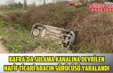 Bafra'da sulama kanalına devrilen hafif ticari...