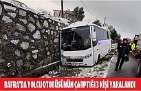 Bafra'da yolcu otobüsünün çarptığı 3 kişi yaralandı