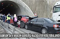 Samsun'da 6 aracın karıştığı kazada bir kişi yaralandı