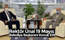 Rektör Ünal 19 Mayıs Belediye Başkanını Konuk Etti
