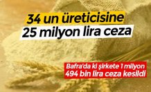 34 un üreticisine 25 milyon lira ceza