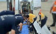 Azerbaycan'da beyin kanaması geçiren Türk hasta ambulans uçakla Trabzon'a getirildi