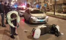 Samsun'da otomobille çarpışan motosikletin sürücüsü yaralandı