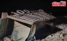 Bolu'da devrilen tavuk kamyonunun sürücüsü yaralandı