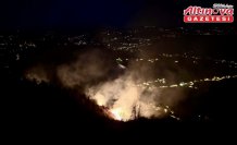 Trabzon'da çıkan örtü yangınına müdahale ediliyor