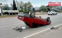 Tokat'ta devrilen otomobildeki 2 kişi yaralandı