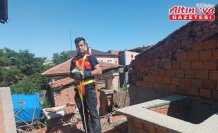 Çorum’da havalandırma boşluğuna düşen kedi yavrusu kurtarıldı