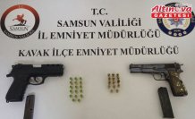 Samsun'da iş yeri denetiminde ruhsatsız silah ele geçirildi