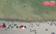 Bayburt'ta sıcaktan bunalanlar Çoruh Nehri'nde serinliyor