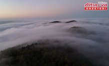 Samsun'da 1000 rakımlı mahallede oluşan “sis denizi“ dronla görüntülendi